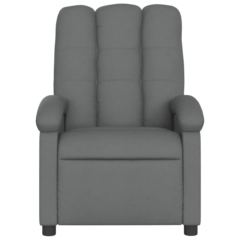Electric Massage Recliner Chair Grey Fabric Adjustable 135 Degrees