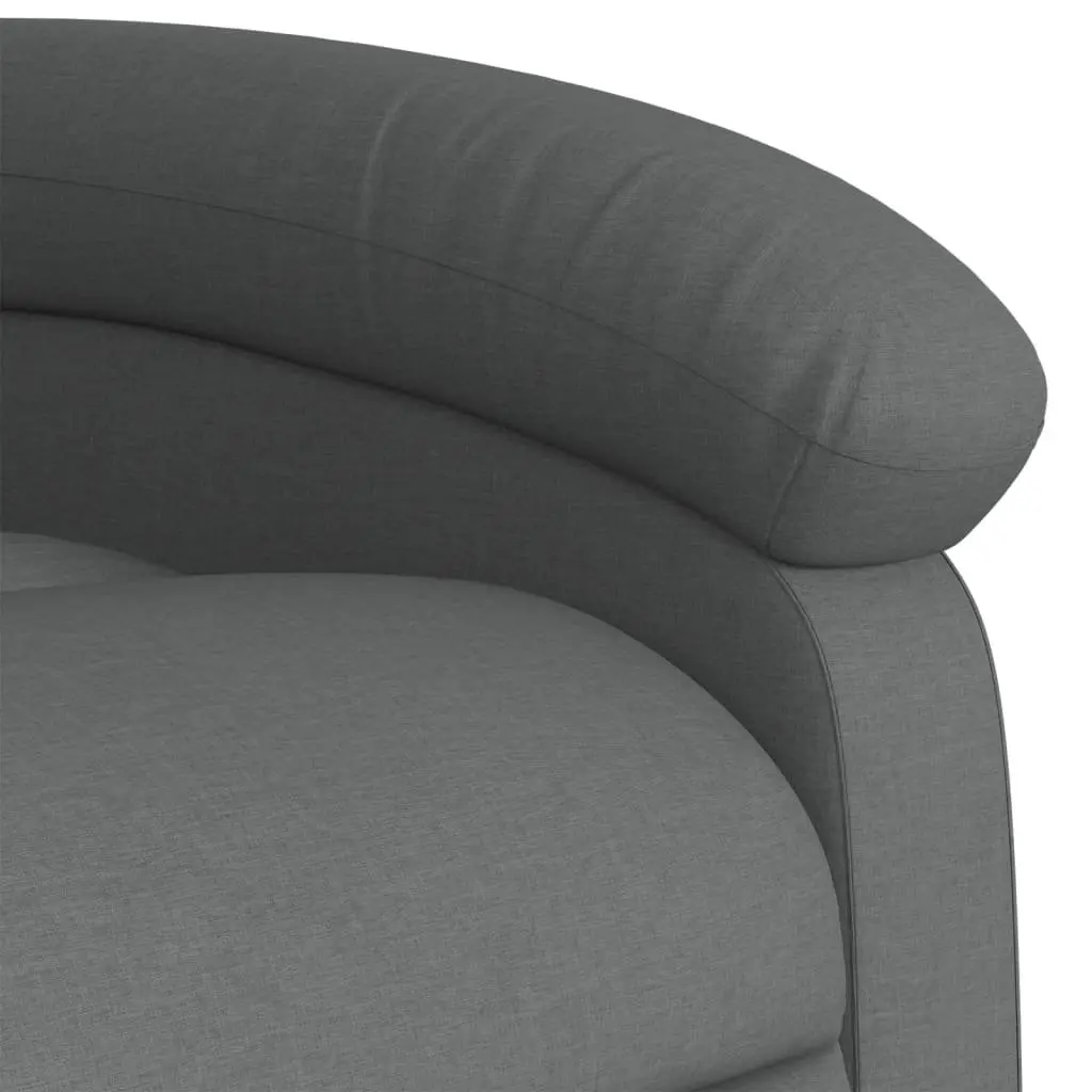 Electric Massage Recliner Chair Grey Fabric Adjustable 135 Degrees