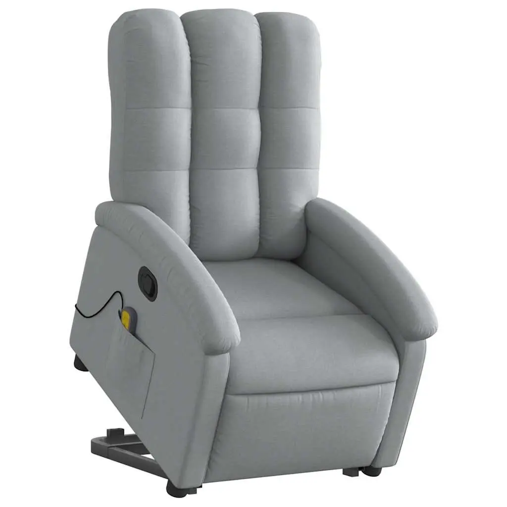 Electric Massage Recliner Chair Power Lift Grey Fabric