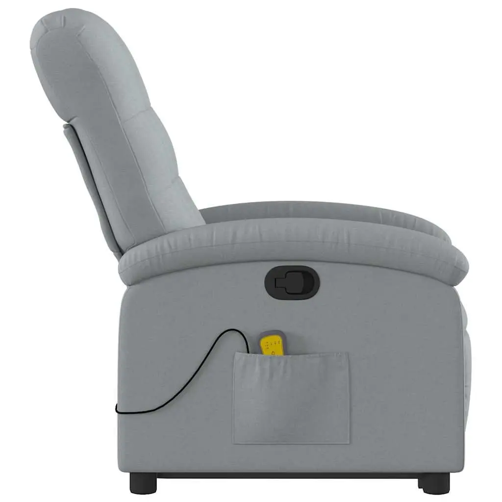 Electric Massage Recliner Chair Power Lift Grey Fabric