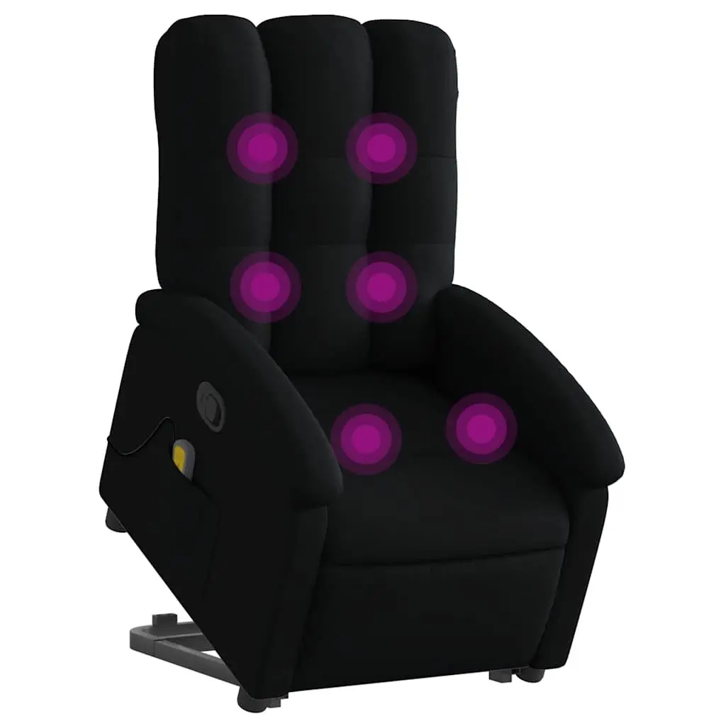 Stand Up Massage Recliner Chair Electric Power Lift Fabric Black Armchair