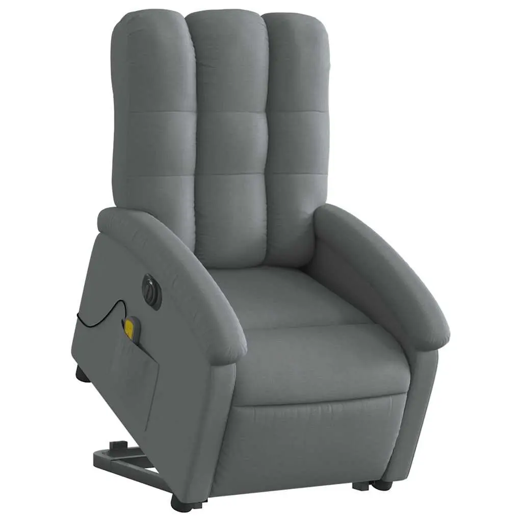 Electric Massage Recliner Chair Power Lift Function Grey Fabric