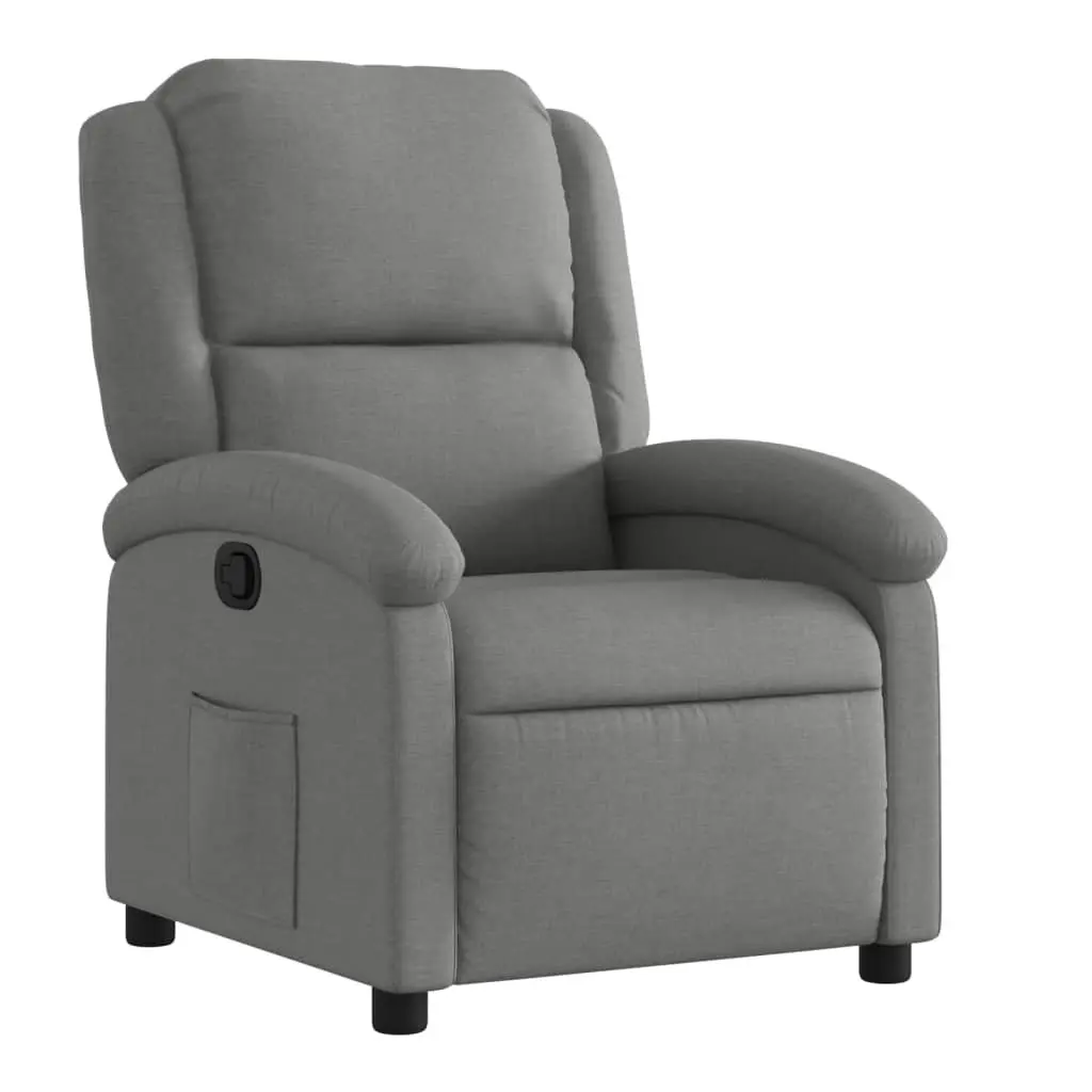 Recliner Chair Manual Reclining Armchair with Footrest Dark Grey Fabric Lounge