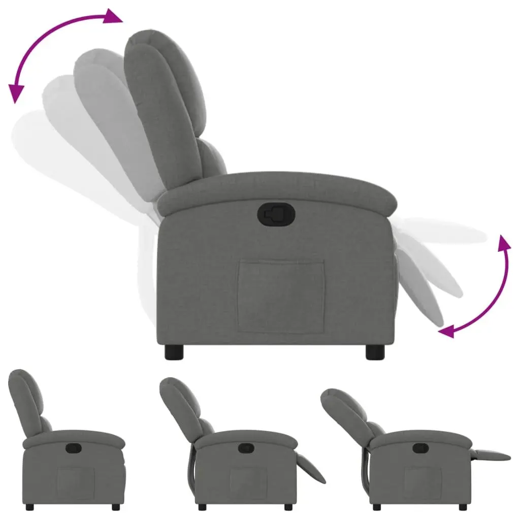 Recliner Chair Manual Reclining Armchair with Footrest Dark Grey Fabric Lounge
