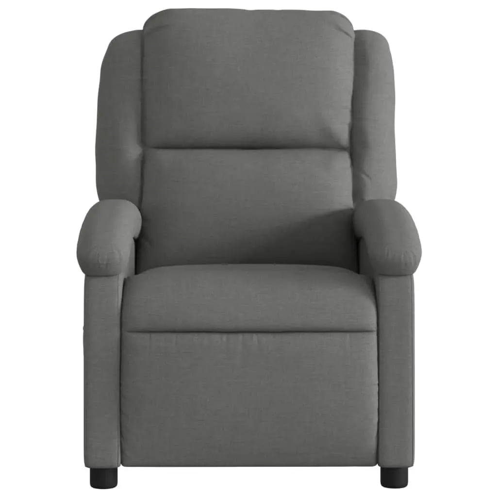Recliner Chair Manual Reclining Armchair with Footrest Dark Grey Fabric Lounge