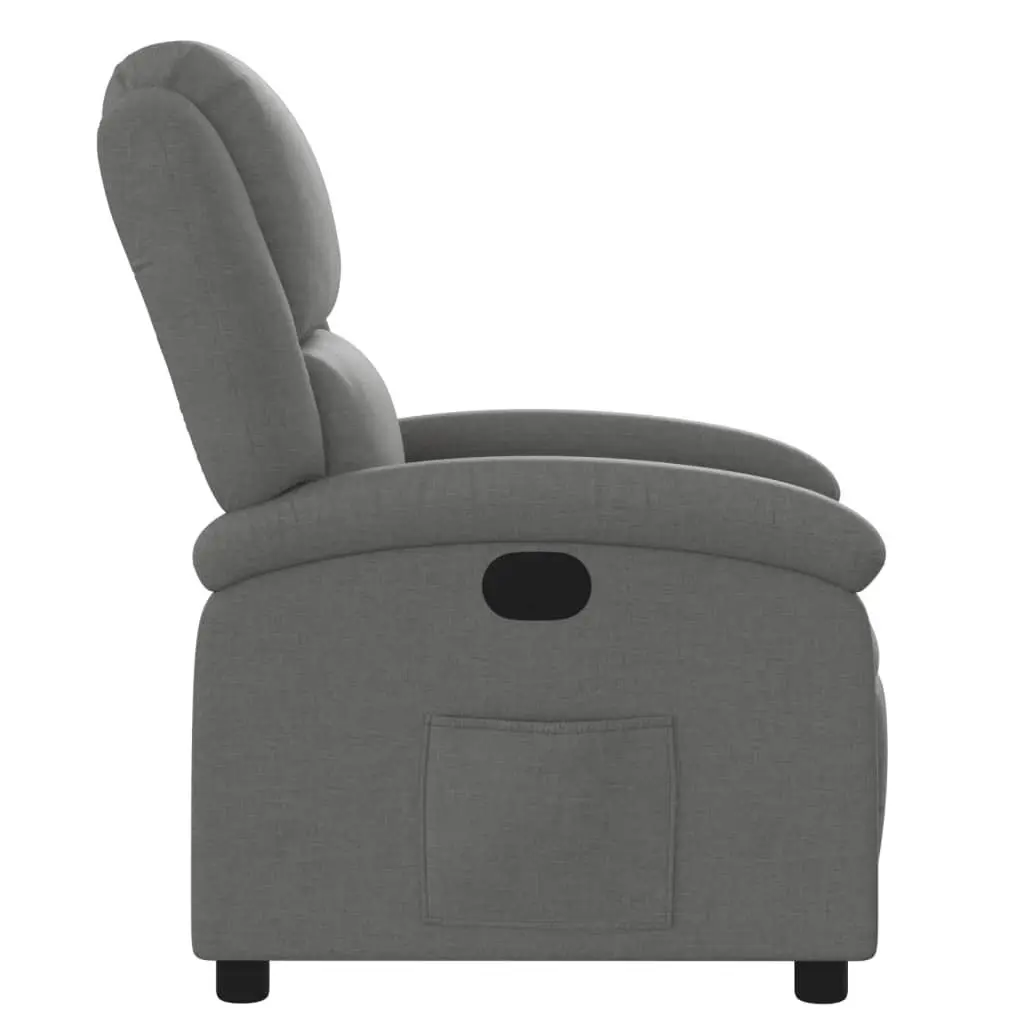 Recliner Chair Manual Reclining Armchair with Footrest Dark Grey Fabric Lounge