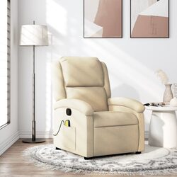 Relax in This Cream Massage Recliner Chair Today