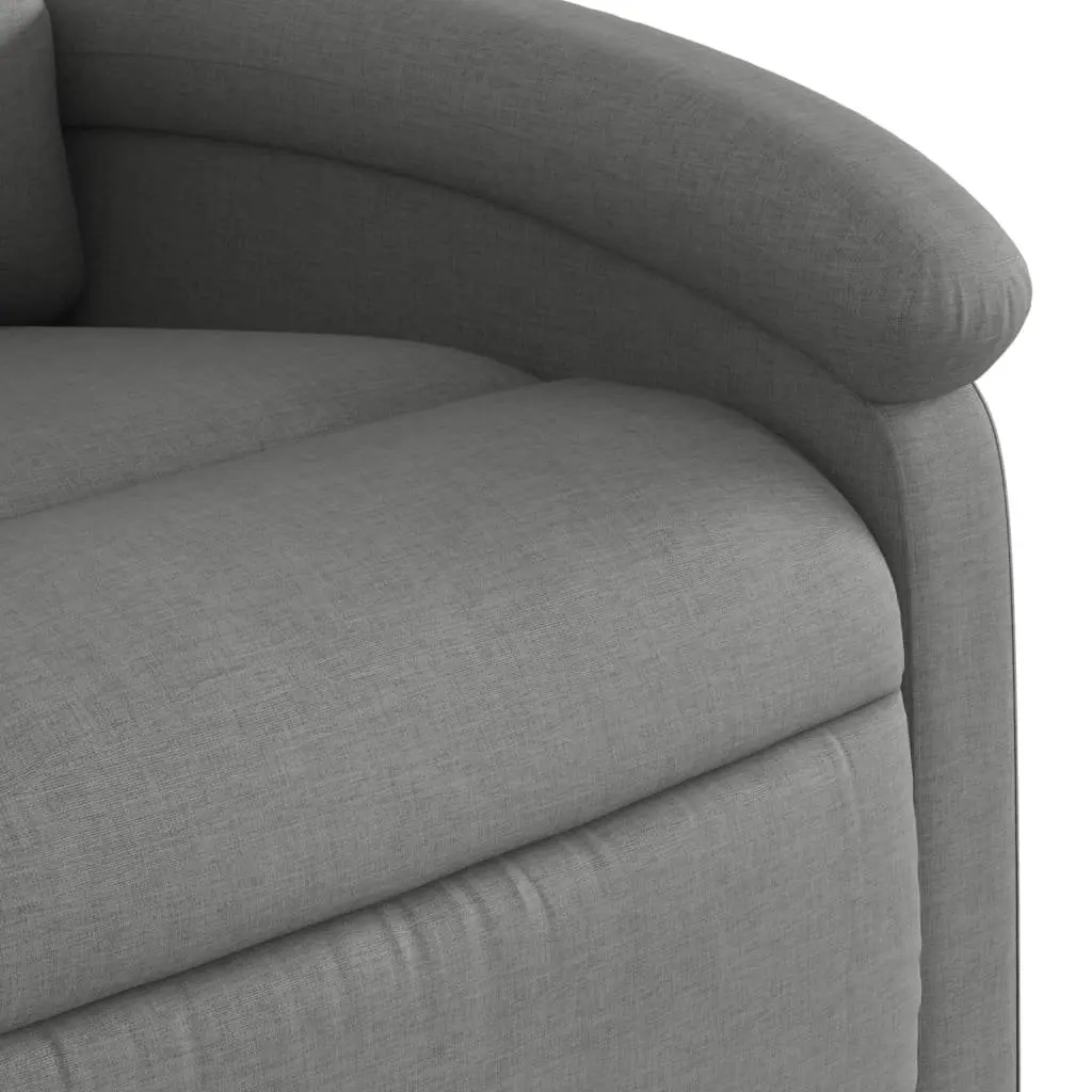 Electric Recliner Chair Grey Fabric Adjustable Footrest Backrest 135 Degrees
