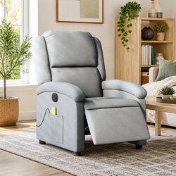 Friendly Grey Fabric Electric Recliner with Massage