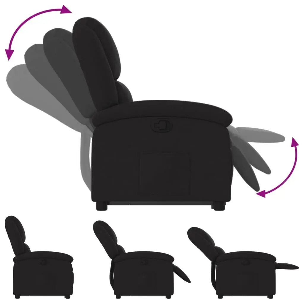 Stand Up Recliner Chair Black Fabric Electric Power Lift Elderly Armchair