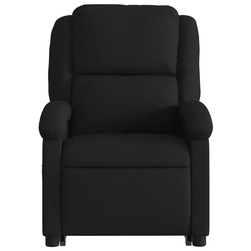 Stand Up Recliner Chair Black Fabric Electric Power Lift Elderly Armchair