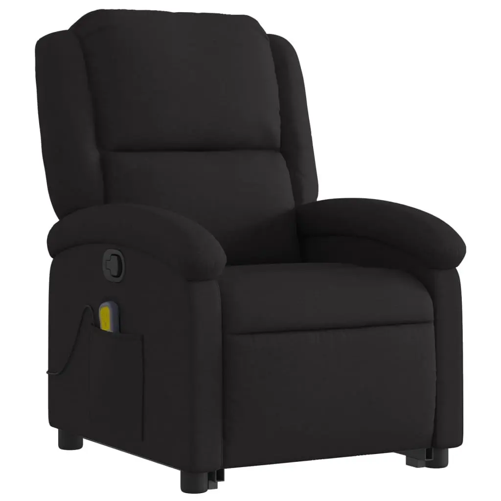 Electric Massage Recliner Chair Power Lift Black Fabric 135 Degrees