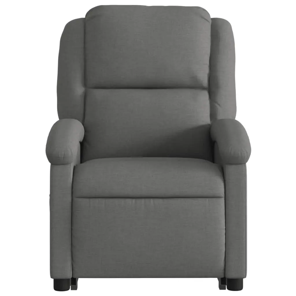 Electric Stand Up Recliner Chair Grey Fabric Power Lift Adjustable Footrest