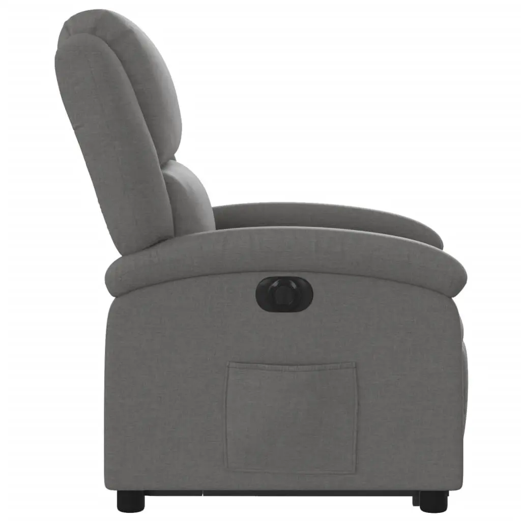 Electric Stand Up Recliner Chair Grey Fabric Power Lift Adjustable Footrest