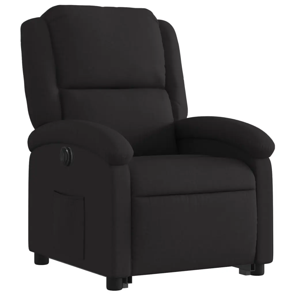 Electric Recliner Chair Power Lift Black Fabric Adjustable Seating