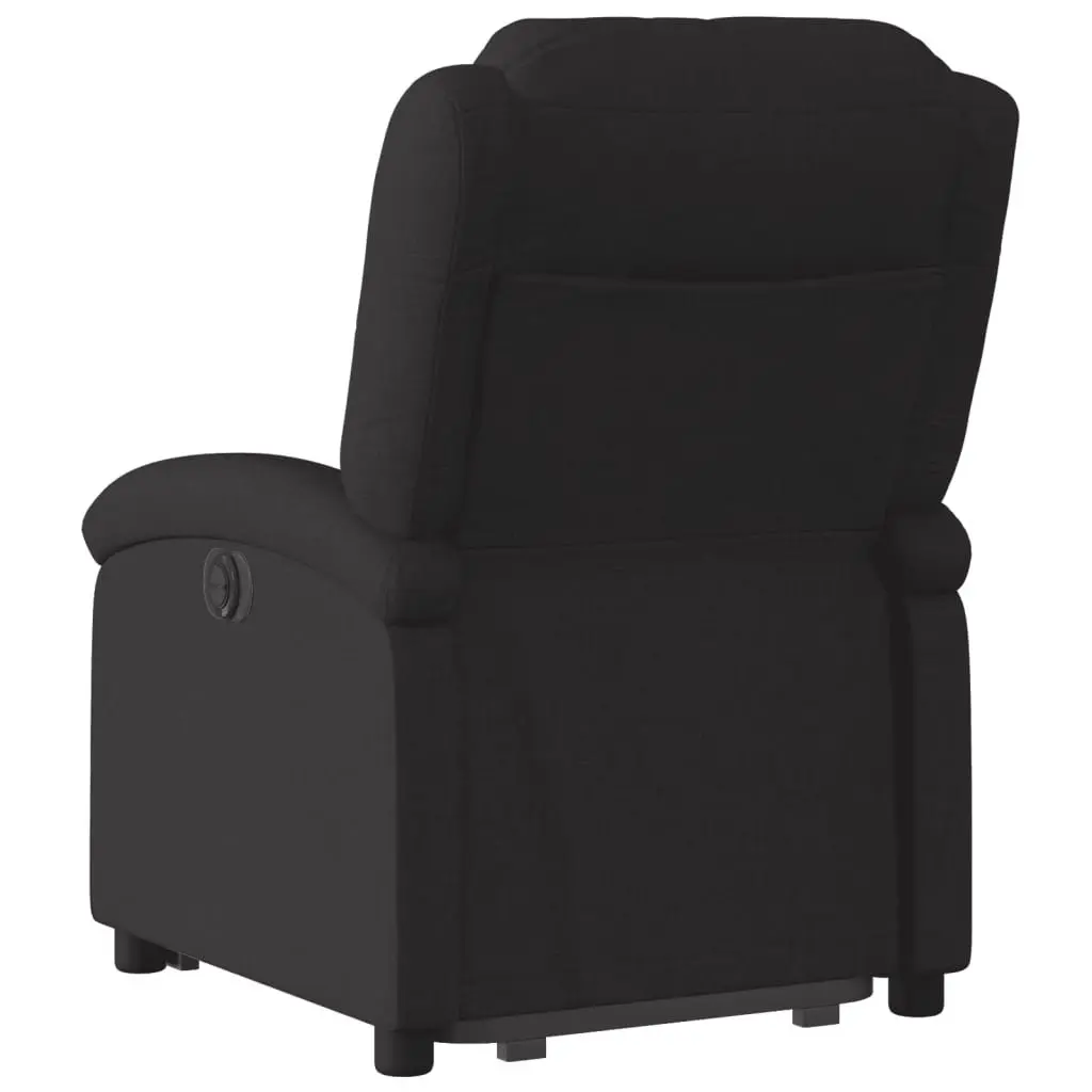 Electric Recliner Chair Power Lift Black Fabric Adjustable Seating