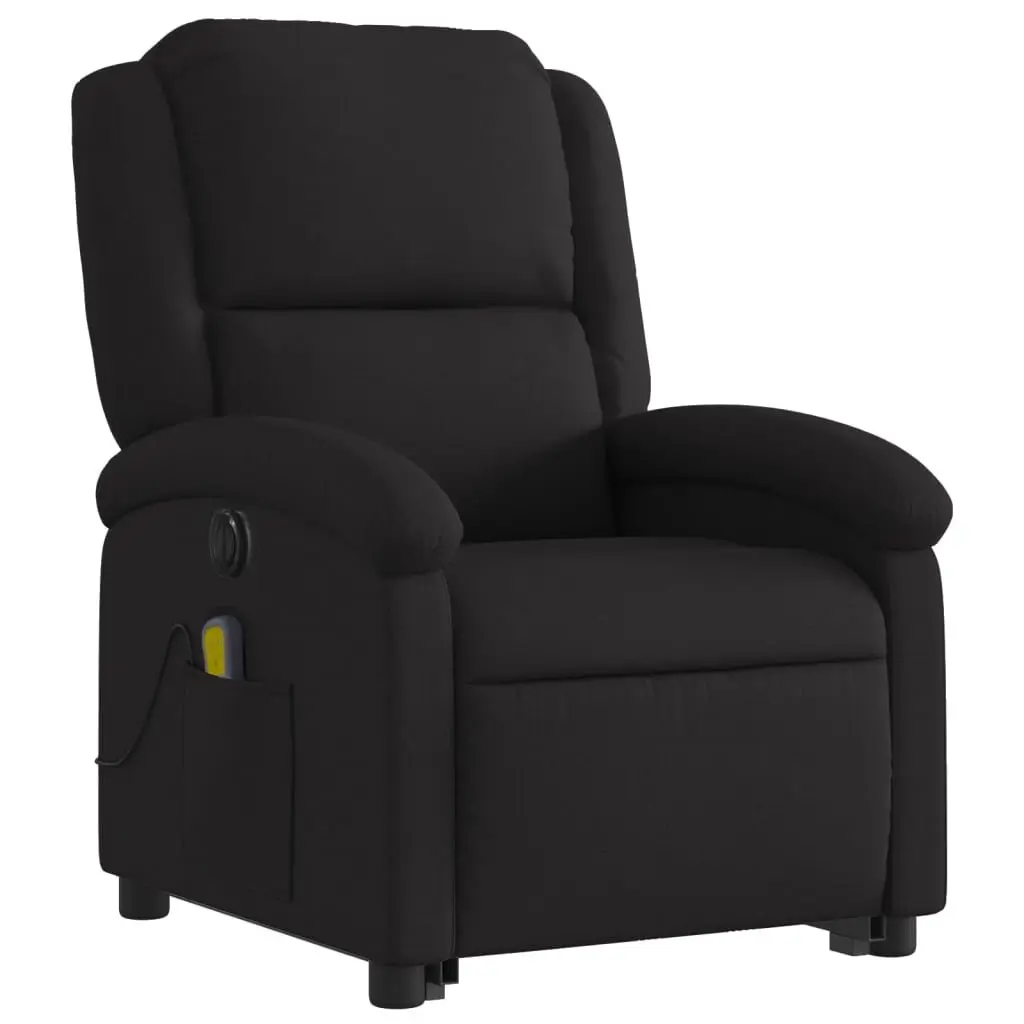 Electric Massage Recliner Chair Power Lift Black Fabric 135 Degrees