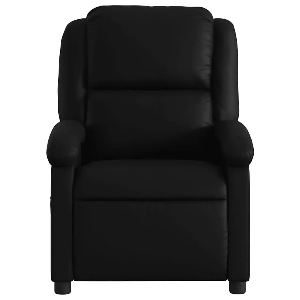 Massage Recliner Chair Manual Reclining Black Faux Leather 135 Degree Adjustable Backrest