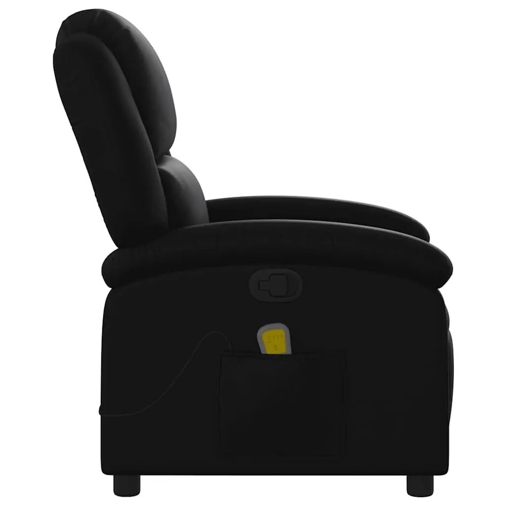 Massage Recliner Chair Manual Reclining Black Faux Leather 135 Degree Adjustable Backrest