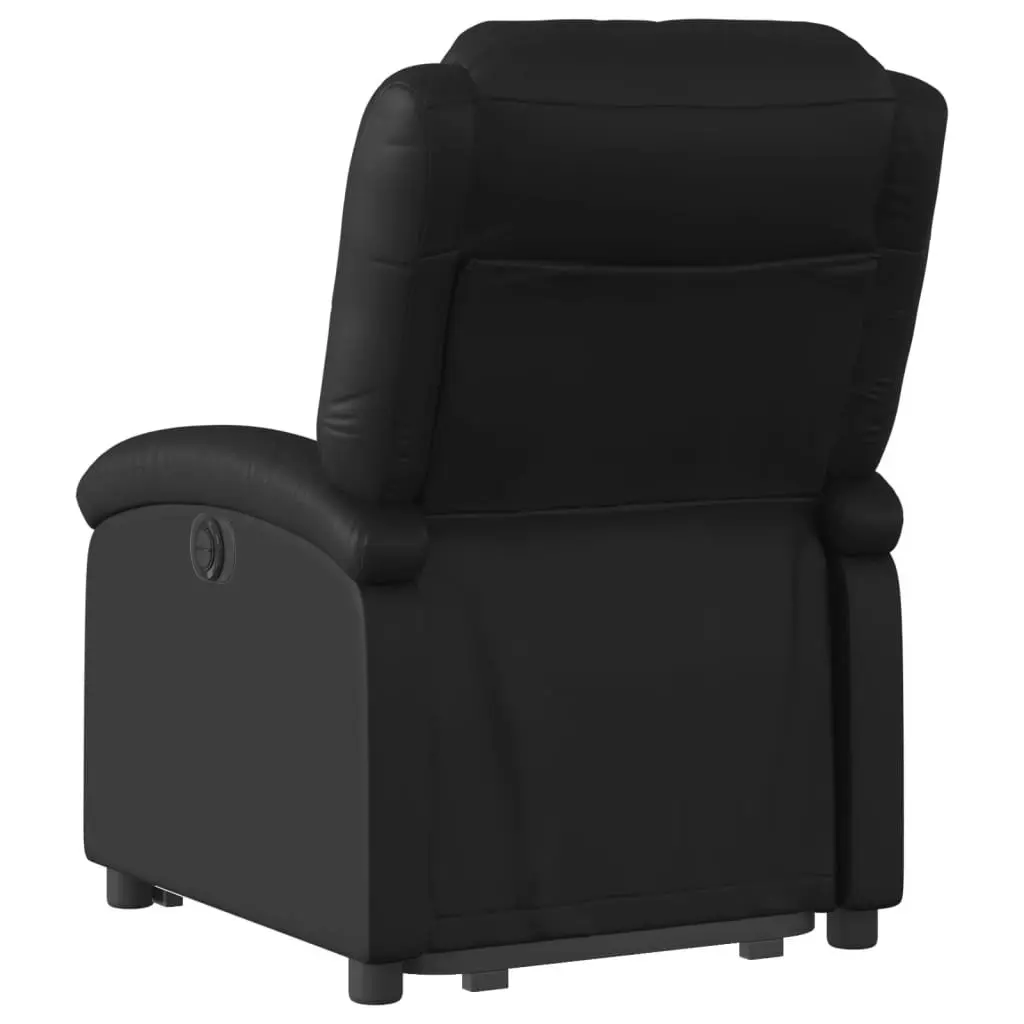 Electric Recliner Chair Power Lift Function Black Faux Leather