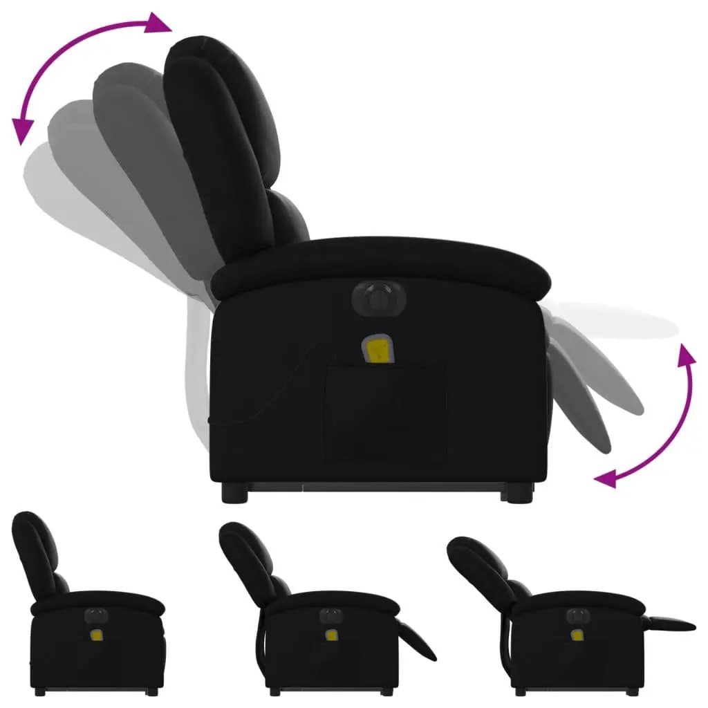 Electric Massage Recliner Chair Power Lift Function Black Faux Leather