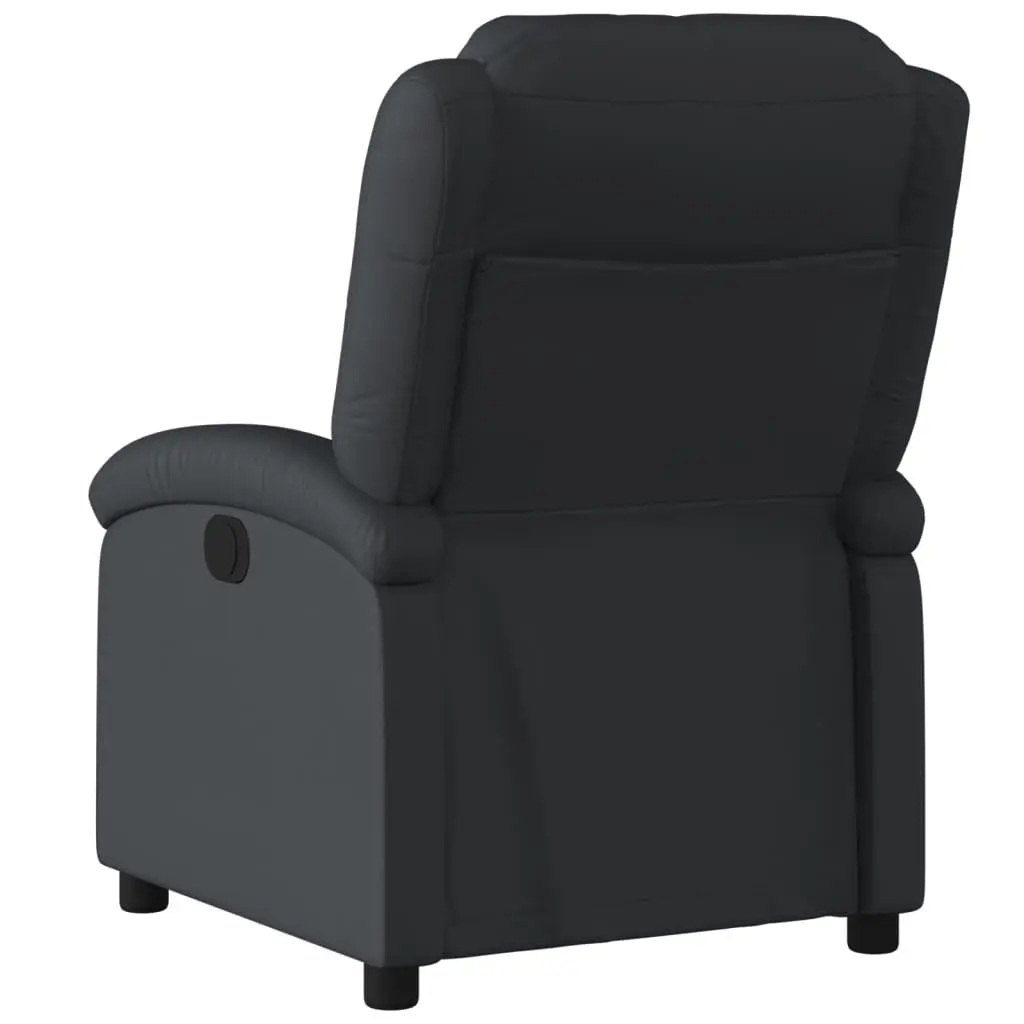 Electric Recliner Chair Black Leather Adjustable Footrest Backrest