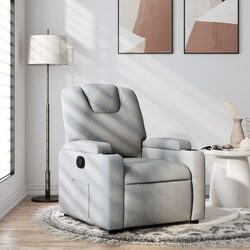 Grey Recliner Chair with Cup Holders and Pocket