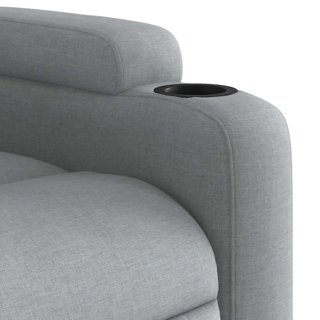 Stand Up Massage Recliner Chair Grey Fabric Power Lift Electric Armchair