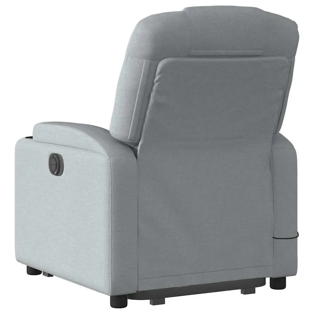Stand Up Massage Recliner Chair Grey Fabric Power Lift Electric Armchair