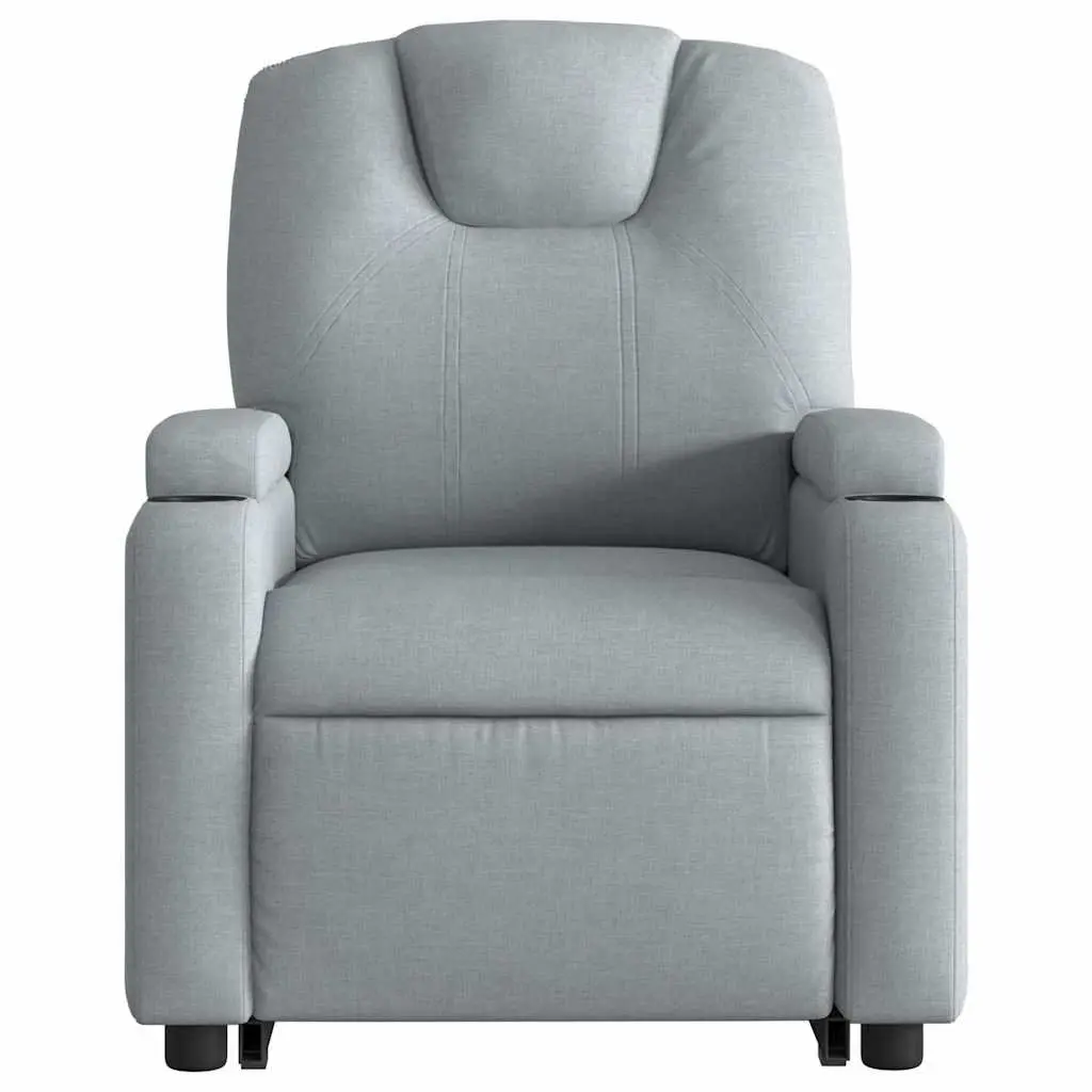 Stand Up Massage Recliner Chair Grey Fabric Power Lift Electric Armchair