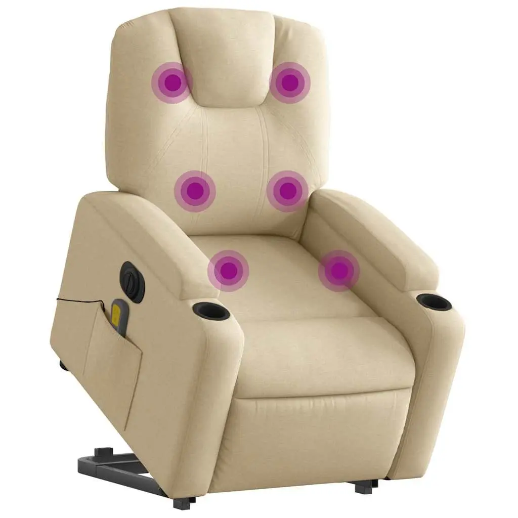 Electric Recliner Chair Massage Function Power Lift Cream Color