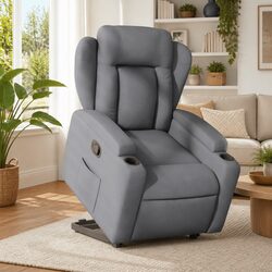 Friendly Grey Recliner Chair with Power Lift