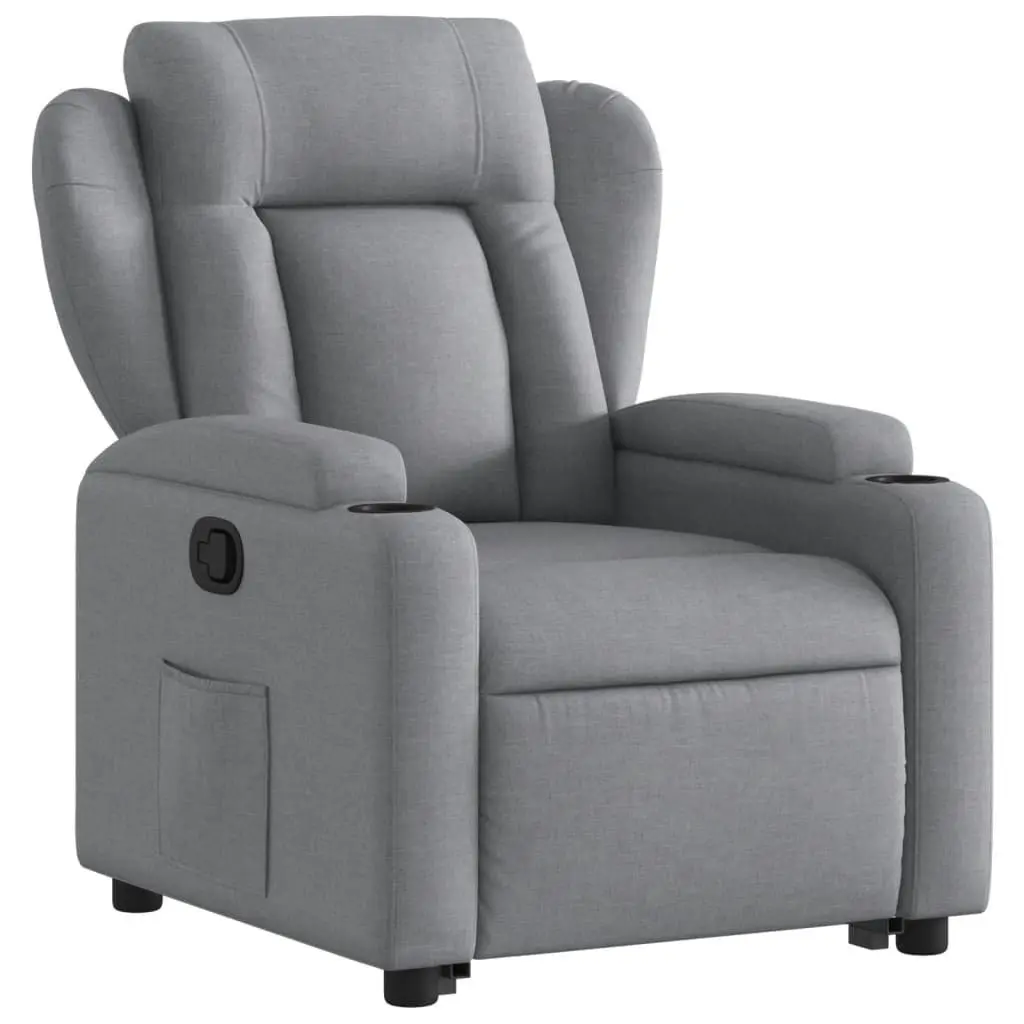 Stand Up Recliner Chair Electric Power Lift Grey Fabric 135 Degrees
