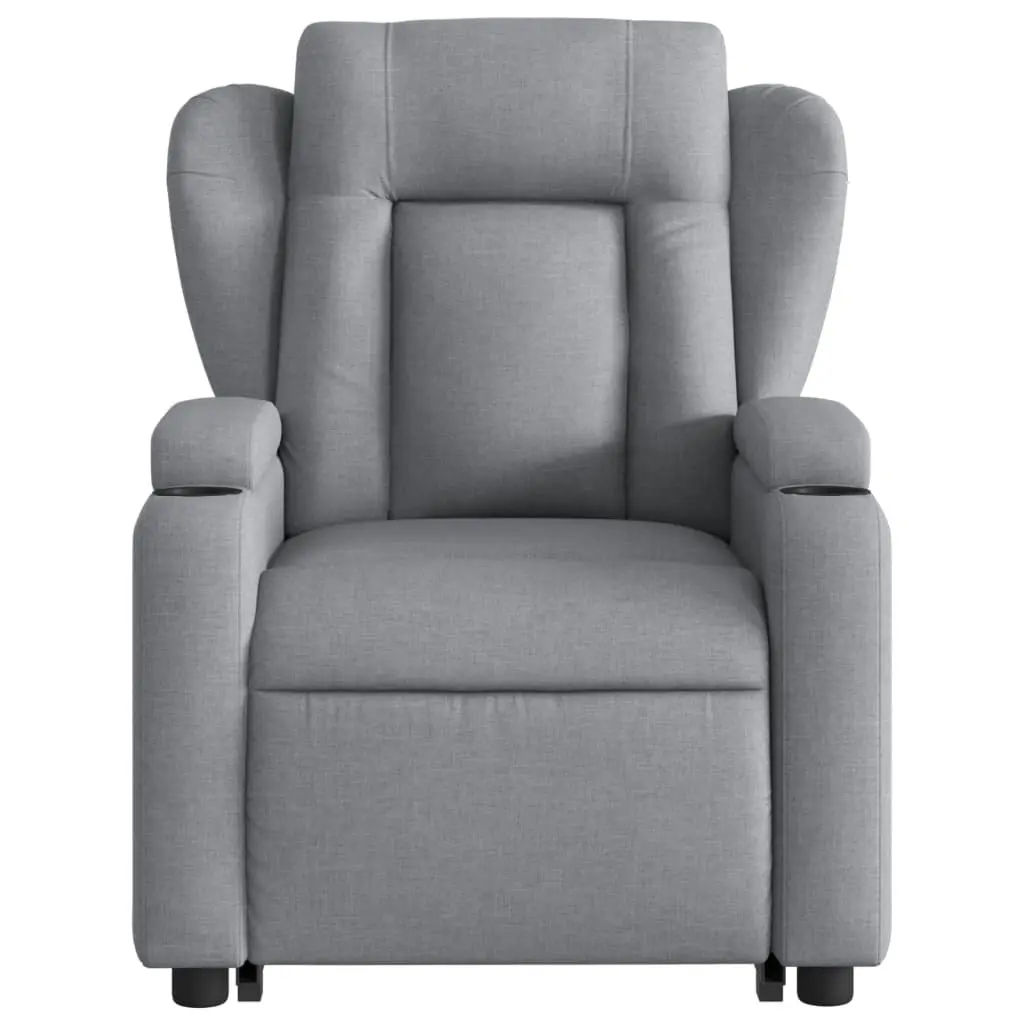 Stand Up Recliner Chair Electric Power Lift Grey Fabric 135 Degrees