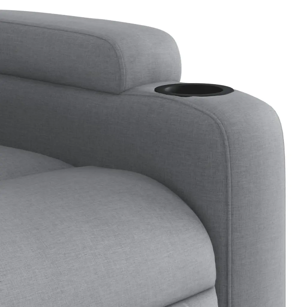 Stand Up Recliner Chair Electric Power Lift Grey Fabric 135 Degrees