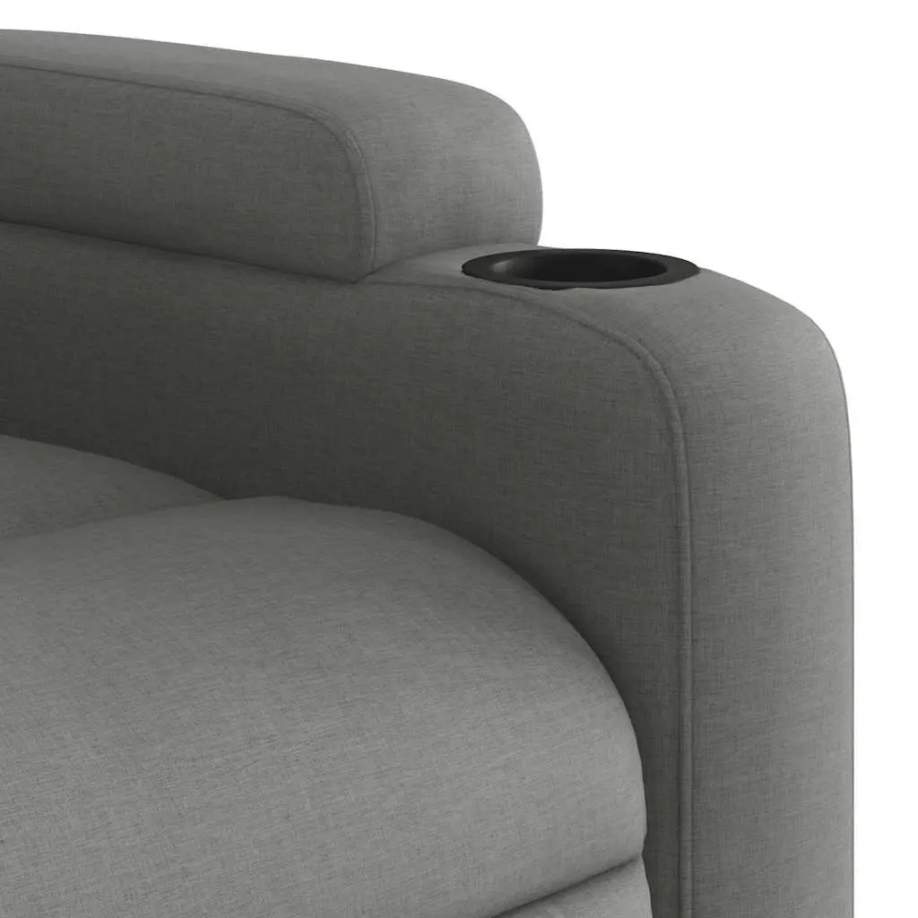 Stand Up Massage Recliner Chair Grey Fabric Power Lift Manual Recline Armchair