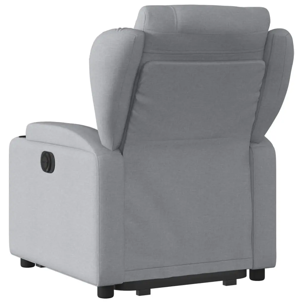 Electric Recliner Chair Grey Fabric Power Lift Armchair for Elderly Support