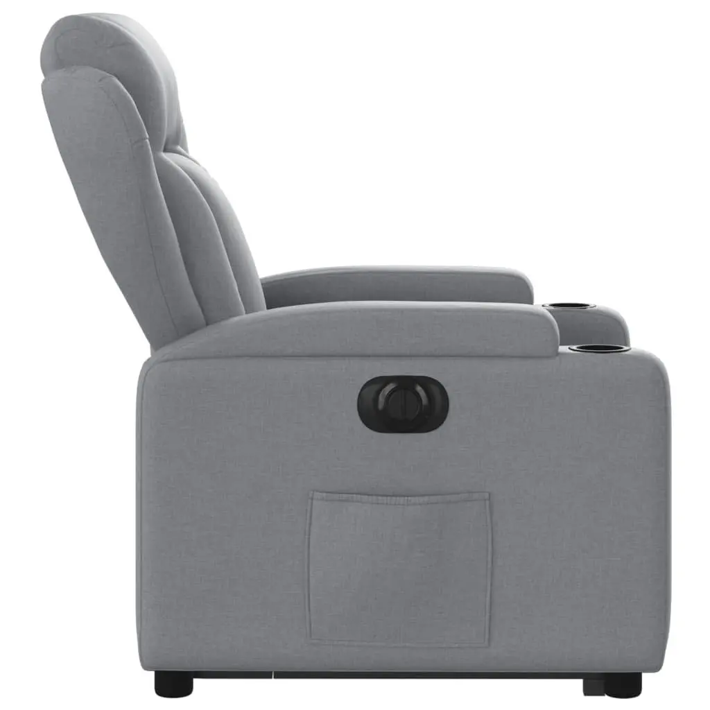 Electric Recliner Chair Grey Fabric Power Lift Armchair for Elderly Support
