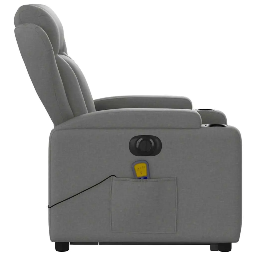 Electric Massage Recliner Chair Power Lift Grey Fabric