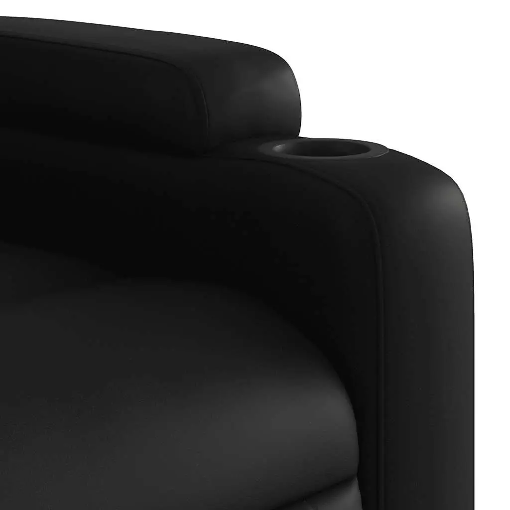 Electric Stand Up Massage Recliner Chair Black Faux Leather Lift Function