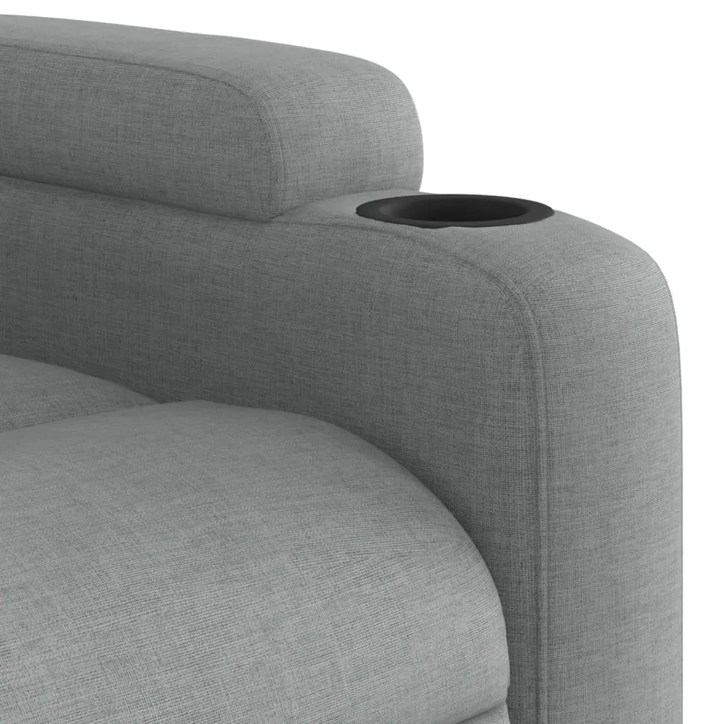 Massage Recliner Chair Manual Adjustable Footrest Grey Fabric Vibration Armchair