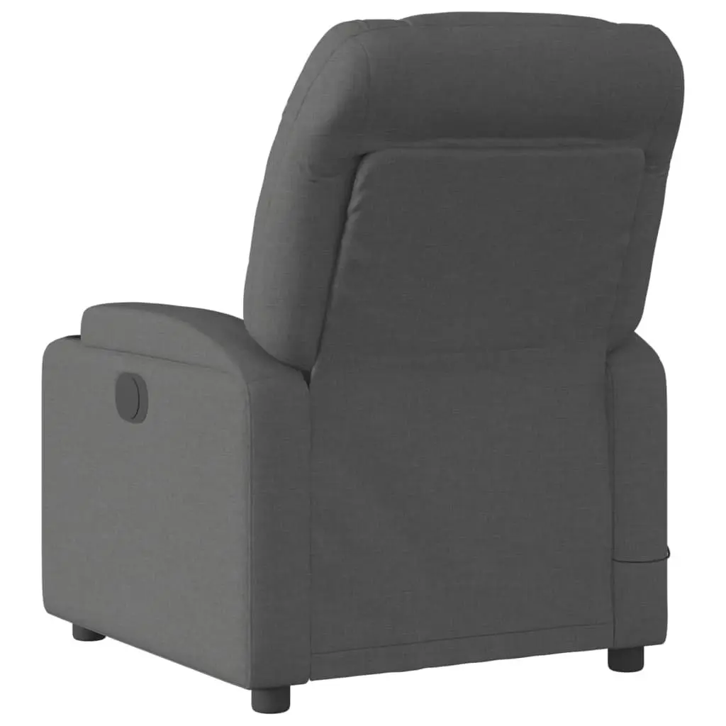 Massage Recliner Chair Grey Fabric Manual Recline Vibration 6 Points Armchair