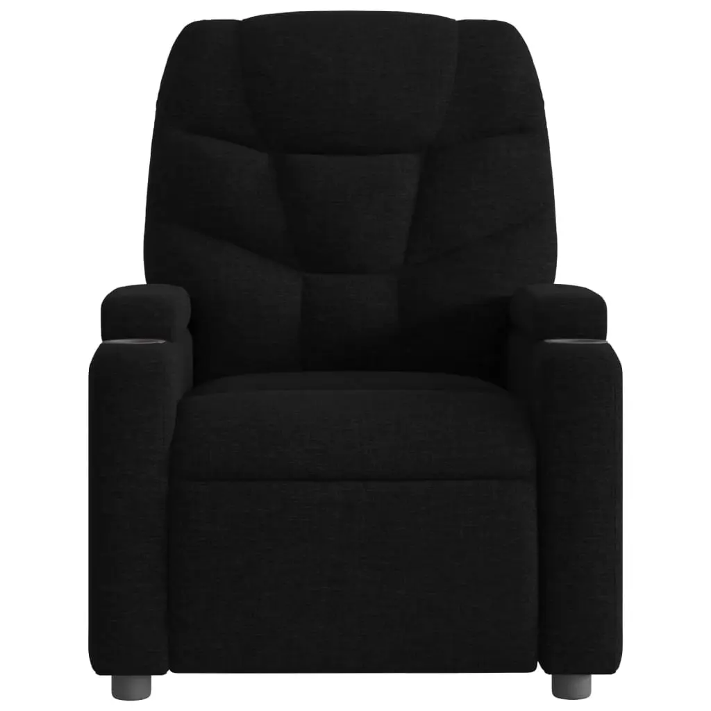 Massage Recliner Chair Black Fabric Manual Recline Vibration Armchair Lounge