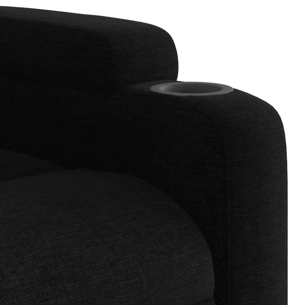 Massage Recliner Chair Black Fabric Manual Recline Vibration Armchair Lounge