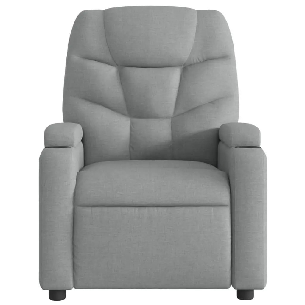 Electric Massage Recliner Chair Grey Fabric 135 Degrees 6 Massage Points