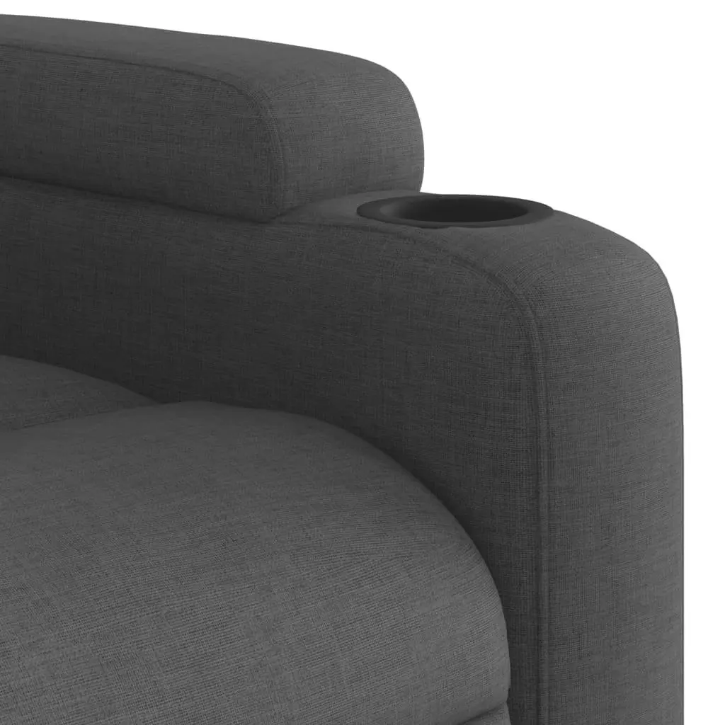 Stand Up Recliner Chair Power Lift Electric Motor Grey Fabric