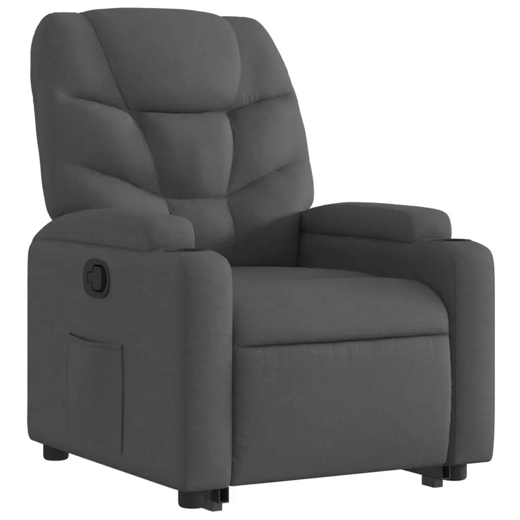 Stand Up Recliner Chair Power Lift Electric Motor Grey Fabric