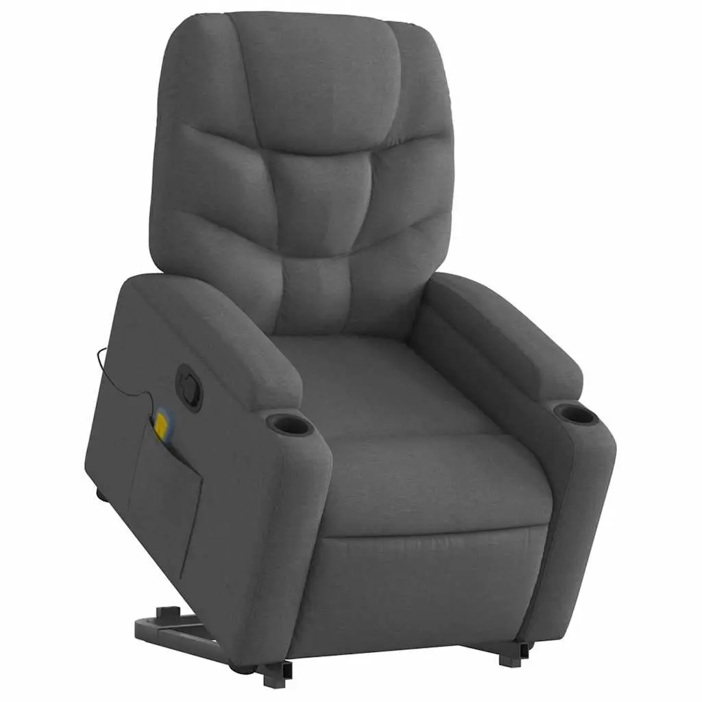 Grey Fabric Massage Recliner Chair