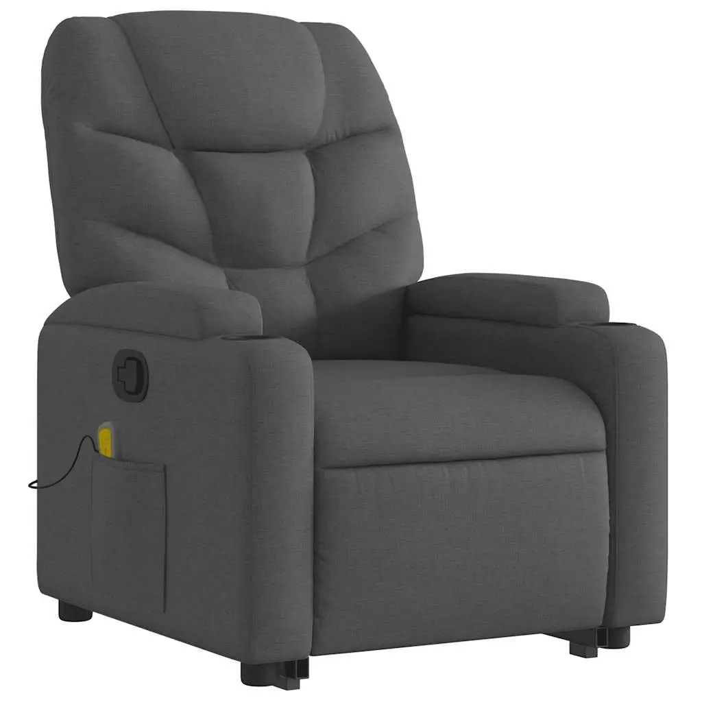 Grey Fabric Massage Recliner Chair