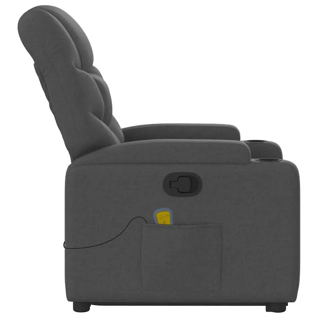 Grey Fabric Massage Recliner Chair